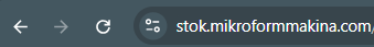 Address bar site settings icon on stok.mikroformmakina.com