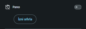 Clipboard permission toggle and Reset permission